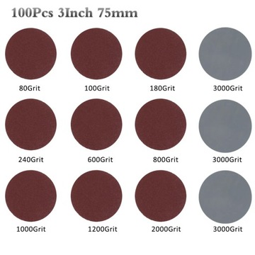 100 szt Styl 80-3000 Zestaw 3 papierów ściernych