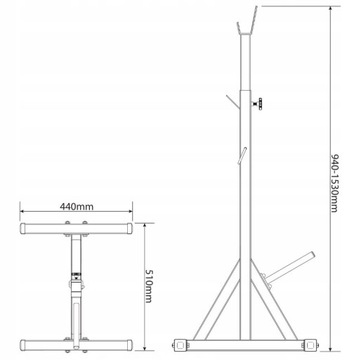 УСИЛЕННЫЕ СТОЙКИ ДЛЯ ШТАНГИ ​​K-SPORT 250 КГ