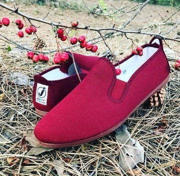wygodne ESPADRYLE TENISÓWKI WKŁADANE bordowe r. 39