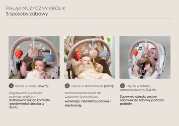 Музыкальная повязка на голову TAF TOYS Rabbit с играми и подвесками для коляски
