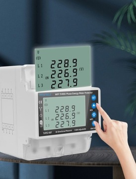 Счетчик текущей энергии, 3-фазное, 2-стороннее фотоэлектрическое реле, 80 А, ЖК-дисплей, Wi-Fi TUYA