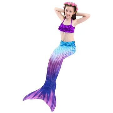 ХВОСТ РУСАЛОЧКИ КУПАЛЬНИК РУСАЛОЧКИ КОСТЮМ РУСАЛКИ 5В1 122 / 128 СМ