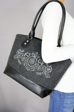 СУМКА-ШОППЕР С ВЫШИВКОЙ - ВОЙЛОВАЯ ЛОДКА