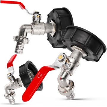 Клапан крана для резервуара Mauser емкостью 1000 л Mauser для шланга 1/2 дюйма, соединение IBC 60x6