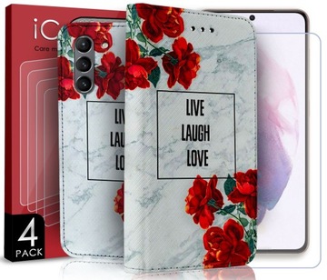 2W1 ETUI DO SAMSUNG S21 PLUS WZORY + SZKŁO 4SZT