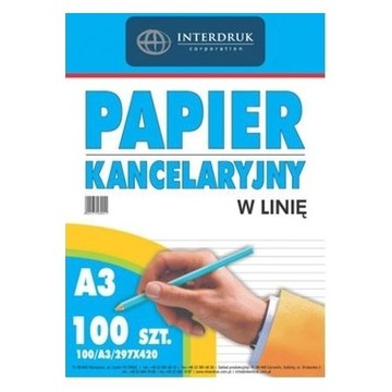 Paper kancelaryjny A3/100 Interdruk linia