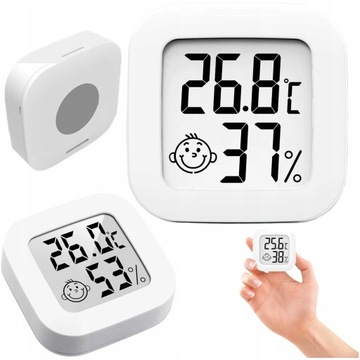 CYFROWY TERMOMETR HIGROMETR POKOJOWA STACJA POGODY POGODOWA Z WYŚWIETLACZEM