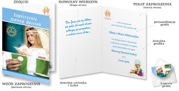 zaproszenia Pierwsza Komunia Święta + personalizacja