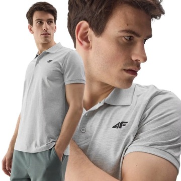 KOSZULKA MĘSKA POLO 4F POLÓWKA SPORTOWA T-SHIRT BAWEŁNIANY SS24M129