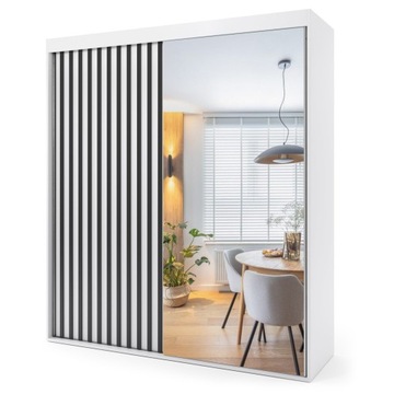 Szafa przesuwna dwudrzwiowa z lamelami - PORTO 160 x 235 cm, 18 mm