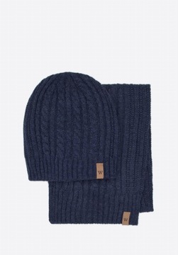 Zimowy komplet męski czapka i szalik WITTCHEN 97-SF-007-7