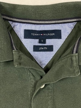 Tommy Hilfiger polo khaki SlimFit klasyk logo S M