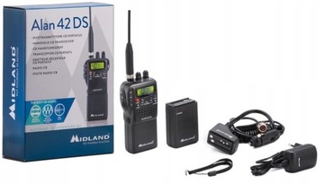 РУЧНАЯ CB-РАДИОСТАНЦИЯ MIDLAND ALAN 42 DS + МАЛЕНЬКАЯ МАГНИТНАЯ ПАРКОВКА, ЧЕТВЕРТАЯ АНТЕННА