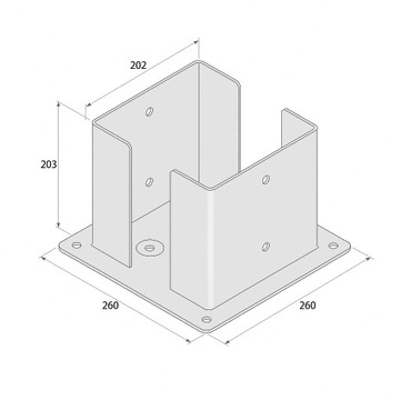 Podstawa słupa metalowa przykręcana do betonu wspornik podpora 200x200MM