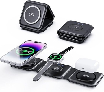ŁADOWARKA INDUKCYJNA MAGSAFE DO IPHONE APPLE WATCH UNIWERSALNA ZESTAW 3w1