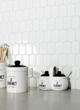 ФРАНЦУЗСКАЯ АРАБЕСКА мозаика, белая керамика, ГЛЯНЕЦ