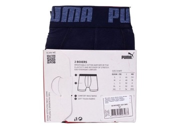 PUMA BOKSERKI MĘSKIE FASHION BOXER 2 PAK NAVY r.XL