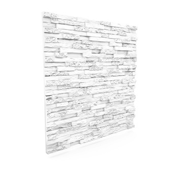 Стеновые панели из пенополистирола 3D белые 60x60 STONE
