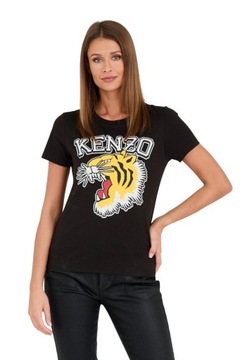 KENZO Czarny t-shirt Tiger Varsity crewneck L