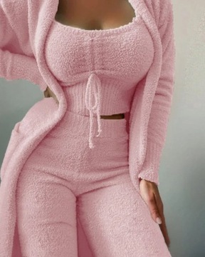 2023 New Women's Velvet Pajamas Set Sexy Crop Top+