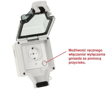 ZEWNĘTRZNE INTELIGENTNE GNIAZDO ELEKTRYCZNE Wi-Fi Tuya Smart HERMETYCZNE