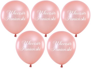 BALON WIECZÓR PANIEŃSKI BALONY RÓŻOWE ZŁOTO 5 SZT