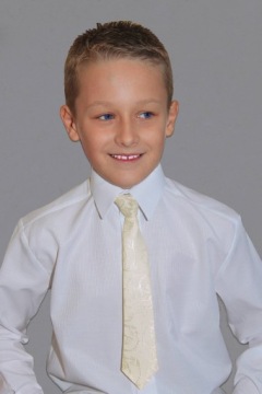 ЖАККАРДОВЫЙ ГАЛСТУК ДЛЯ МАЛЬЧИКОВ, КРЕМОВЫЙ