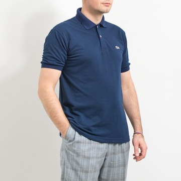 Lacoste VINTAGE granatowa koszulka polo polówka rozmiar M/L