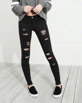 rurki skinny HOLLISTER abercrombie W28 38 M dziury