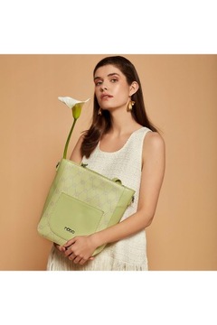 NOBO duża zielona damska torba shopper monogram