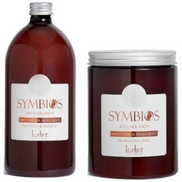 zestaw odbudowa LECHER SYMBIOS REGENERATION szampon 1000ml + maska 1000ml