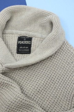 Peacocks sweter 12% wełna beż milutki R.XL