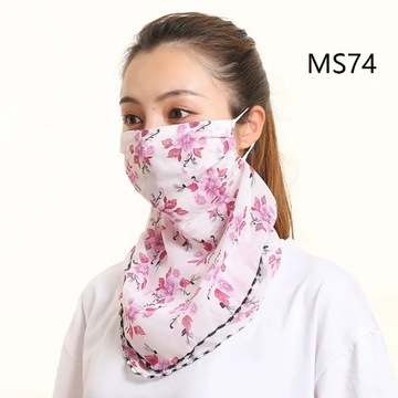 New Chiffon Neck Scarf Face Wraps Sunscreen Neckerchief Floral Bandana