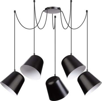 SIGMA Nowoczesna lampa LED Jawa 5 czarny lampa wisząca LED