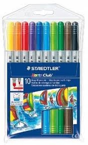 FLAMASTRY DWUSTRONNE 10 KOLORÓW STAEDTLER NORIS