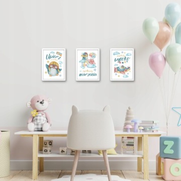 НАБОР ИЗ 3-Х ПОСТЕРОВ А3 С КАРТИНАМИ ДЛЯ ДЕТСКОЙ КОМНАТЫ