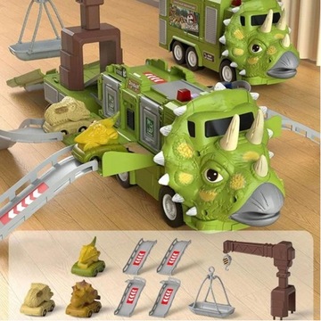 ДИНОЗАВР ГРУЗОВИК С ТРИЦЕРАТОПСАМИ МАШИНЫ КРАН 691