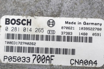 DODGE AVENGER MK2 JEDNOTKA ŘÍDÍCÍ MOTOREM ECU P05033700AF 2.0 DIESEL