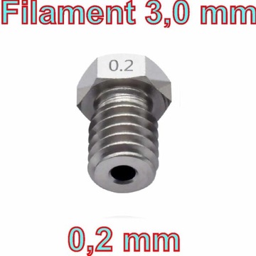 dysza drukarki 3D - 0,2mm. filament 3,0mm. - stal