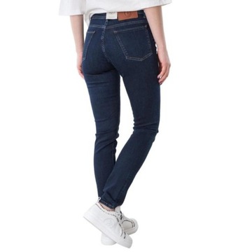 Spodnie TRUSSARDI damskie jeansowe rurki skinny granatowe klasyczne r. W25