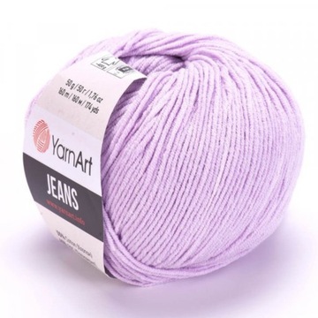 WŁÓCZKA YARNART JEANS 19 JASNY FIOLETOWY PASTELOWY FIOLETOWA 50 gr 160 m