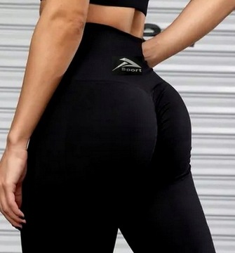 LEGGINSY Getry Fitness KRYJĄCE MODELUJĄCE joga M/L