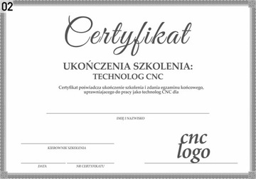 Certyfikat dla firm - druk od 1 szt.