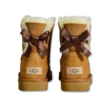 Botki skórzane UGG Mini Bailey Bow II 1016501-CHE