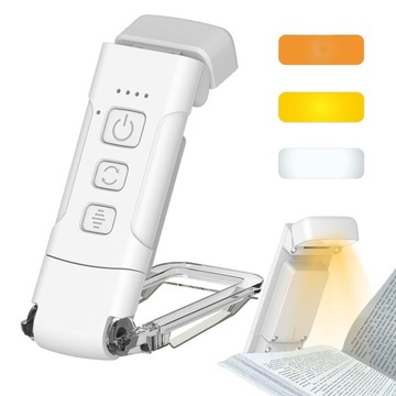 USB-лампа для чтения книг, 3 цвета света, ночник с 9 светодиодами
