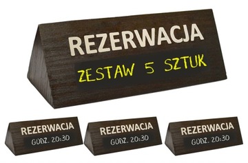 5 SZT - 1 SZT 14,47 ZŁ NETTO TABLICZKA REZERWACJA DWUSTRONNA DREWNIANA MENU