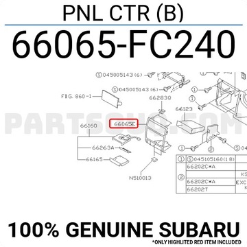 66065FC240 RÁMEČEK KONZOLA STŘEDNÍ SUBARU FORESTER
