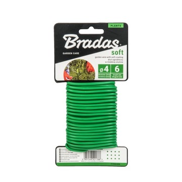 DRUT OGRODNICZY DO ROŚLIN KWIATKÓW SOFT POWLEKANY 4mm x 6M MOCNY BRADAS