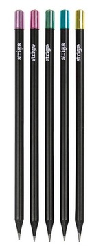 OŁÓWEK Z CZARNEGO DREWNA Z DIAMENTEM HB STRIGO 5 SZTUK BL.