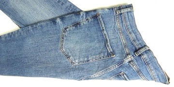 ZARA spodnie damskie jeans proste STRAIGH wysoki stan przetarcia 34/36